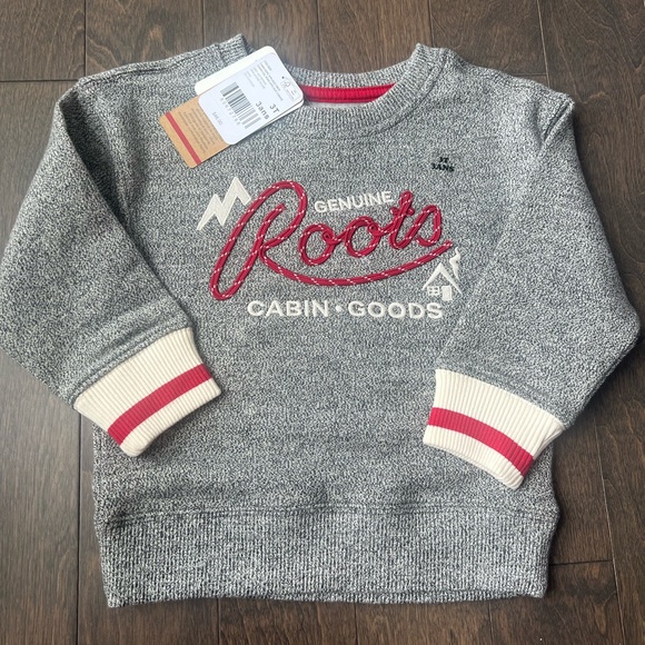 Roots Other - Roots Heather Gray and Red Kids Sweatshirt